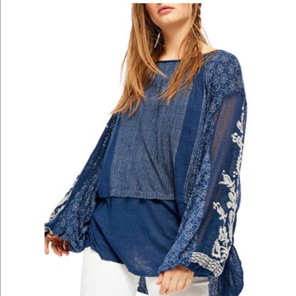 Free people indigo dreams tunic size xs NWT